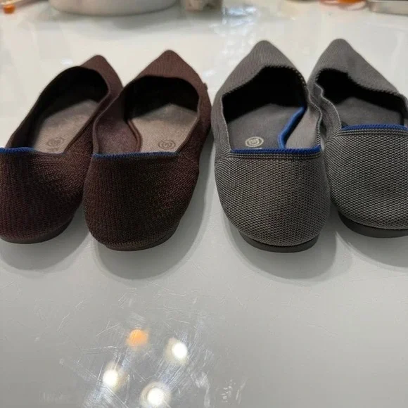 Bundle 2 pairs Rothy's brown and grey pointy toe flats - Picture 5 of 8